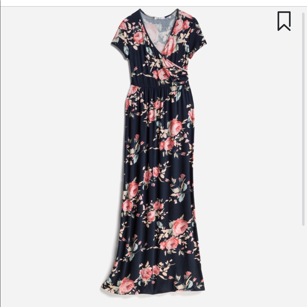 LUX & CO Caela Maternity cross front maxi dress